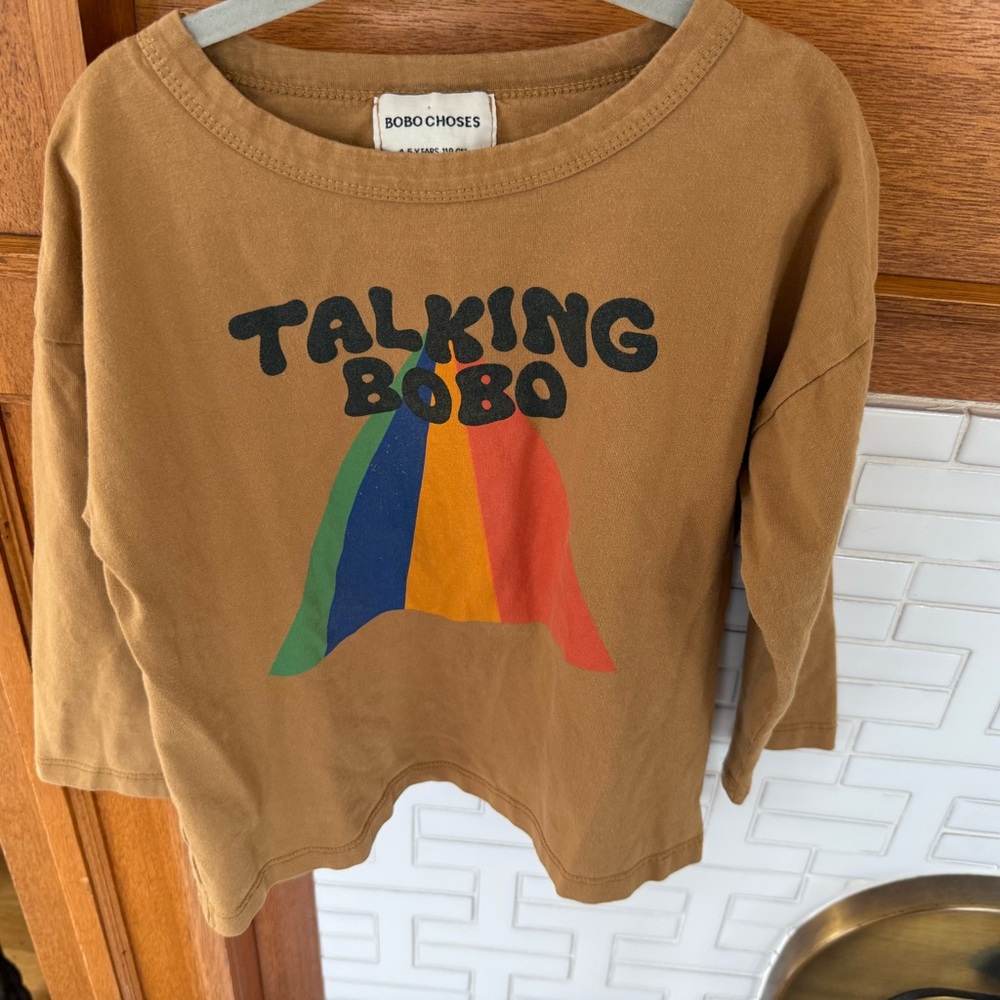 Bobo Choses Brown 'Talking Bobo' Long Sleeve Tee - Picture 2 of 3